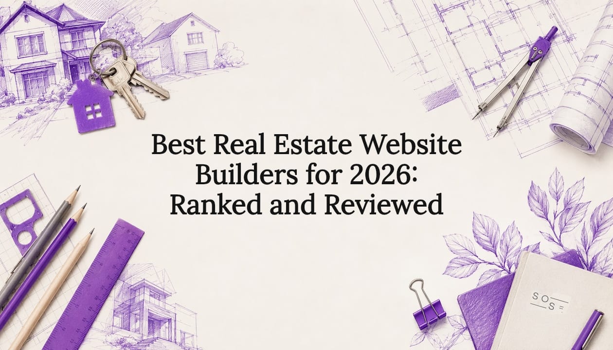Decorative real estate title card illustration