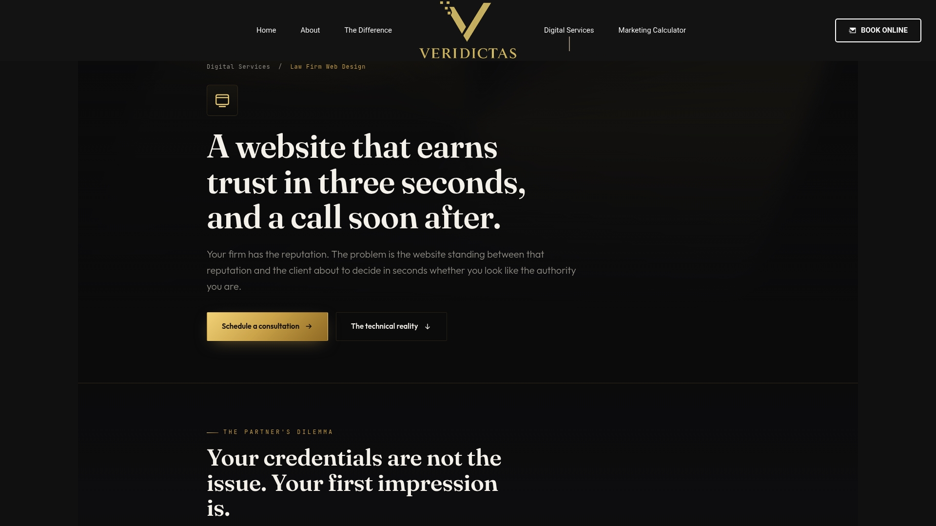 Screenshot of veridictas.com