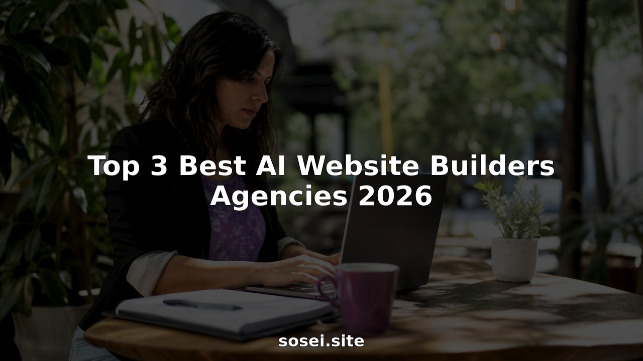 Woman working on laptop in AI website agency workspace